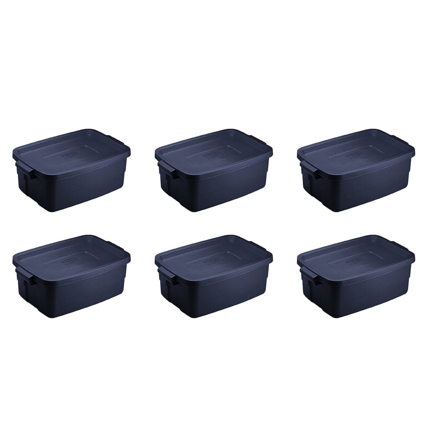 Rubbermaid 3 Gallon Stackable Storage Container, Dark Indigo Metallic (6 Pack)