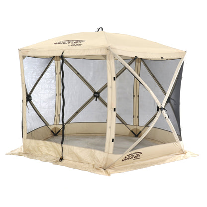 CLAM Quick-Set Venture 9 x 9 Ft Portable Outdoor Camping Canopy Shelter, Tan