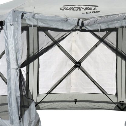 CLAM Quick-Set Pavilion 12.5 x 12.5 Foot Portable Outdoor Canopy Shelter, Gray