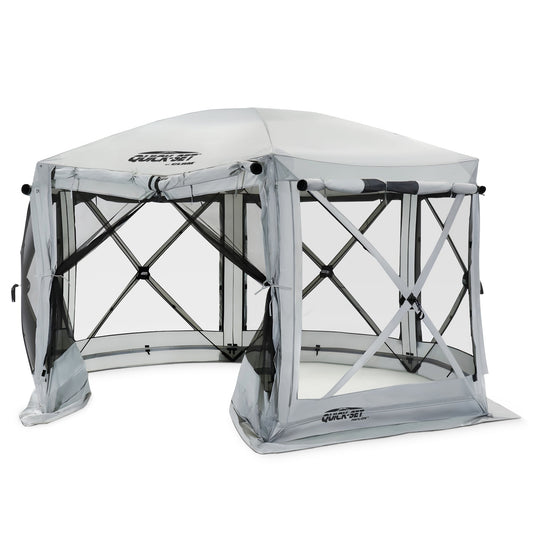 CLAM Quick-Set Pavilion 12.5 x 12.5 Foot Portable Outdoor Canopy Shelter, Gray