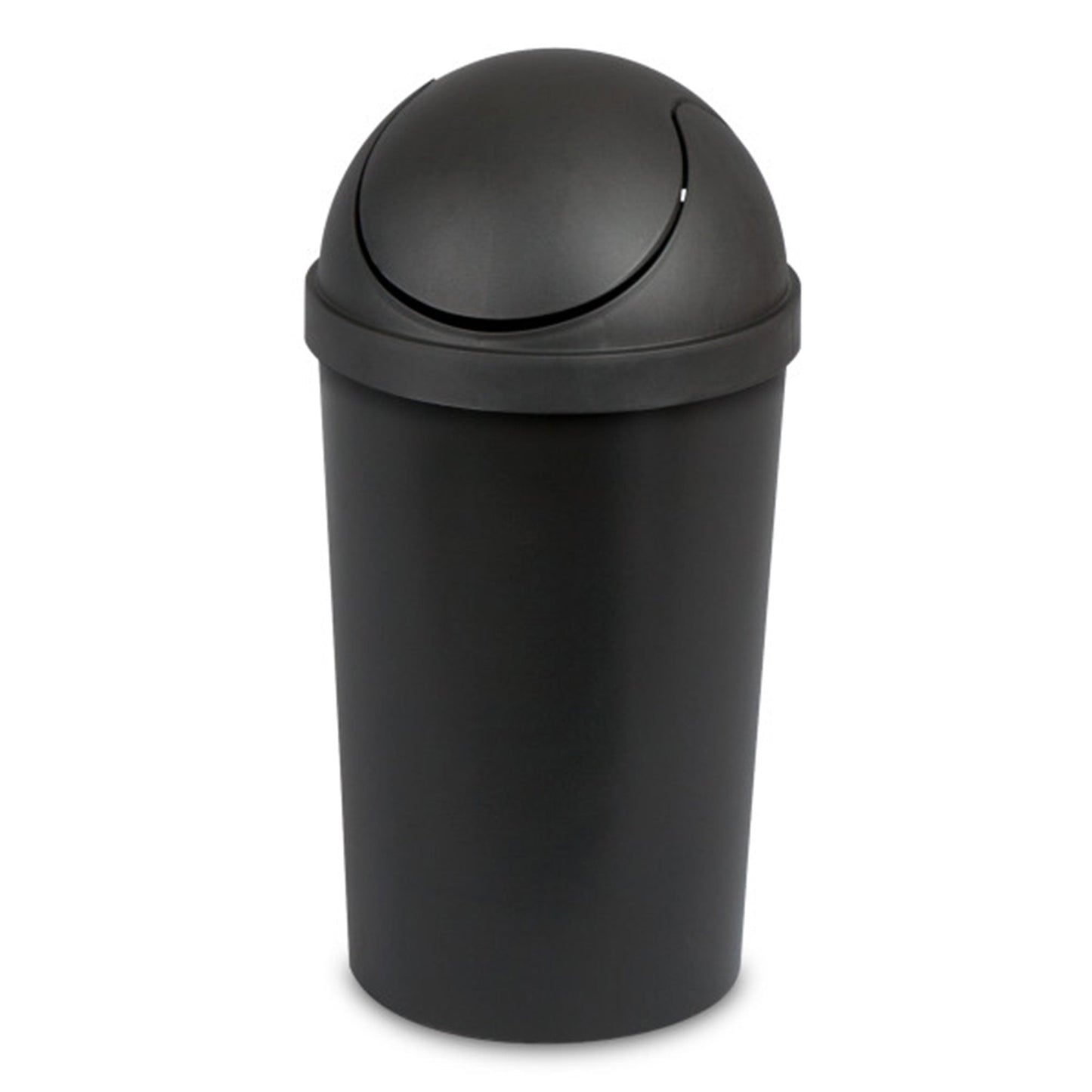 Sterilite SwingTop Wastebasket, 3 Gal Round Trash Can w/Swing Lid, 6 Pack, Black