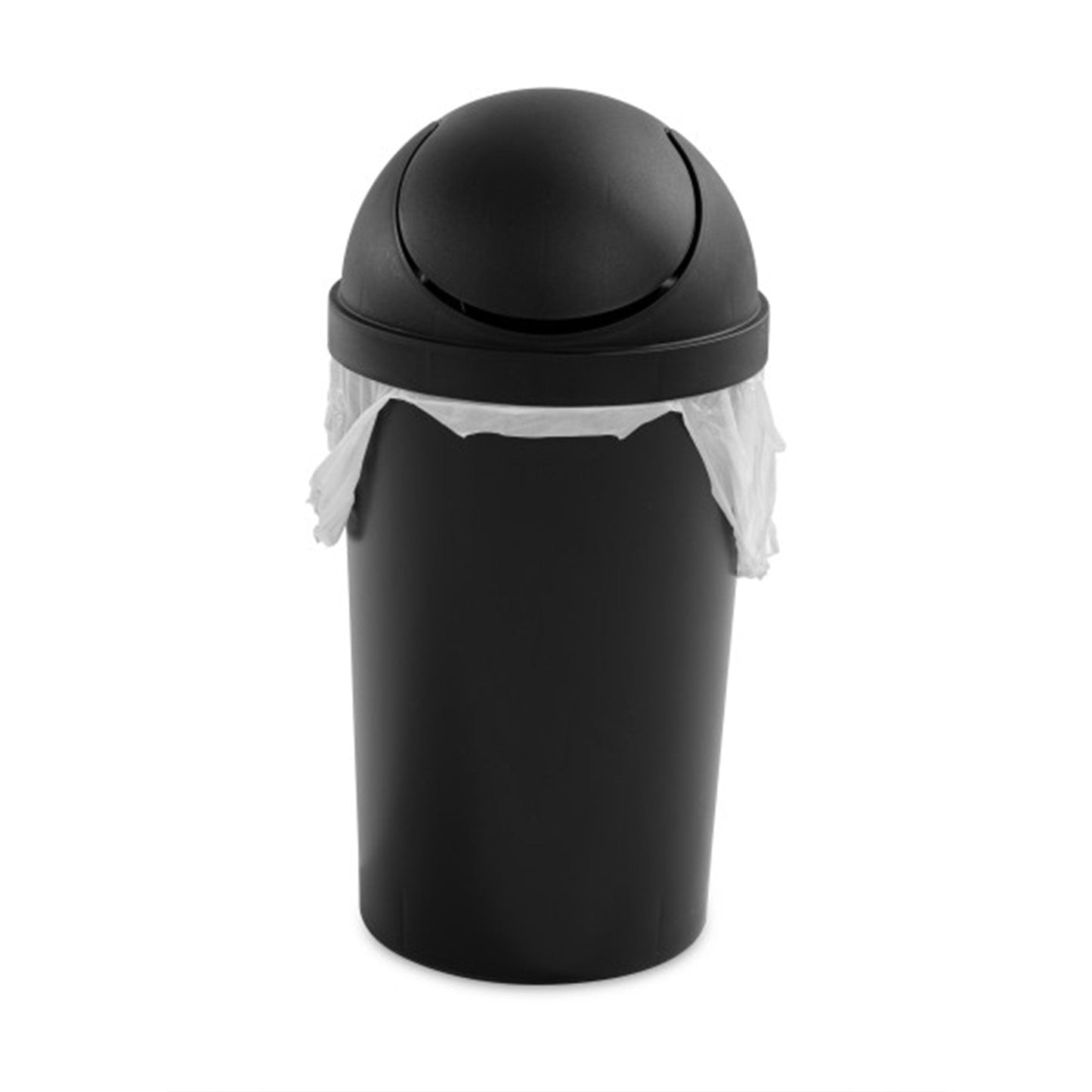 Sterilite SwingTop Wastebasket, 3 Gal Round Trash Can w/Swing Lid, 6 Pack, Black