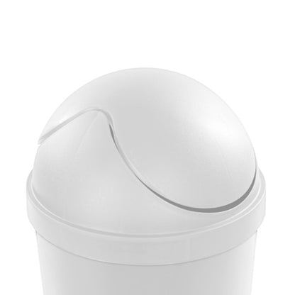 Sterilite 10838006 3 Gallon Round Swing Top Plastic Wastebasket, White (6 Pack)