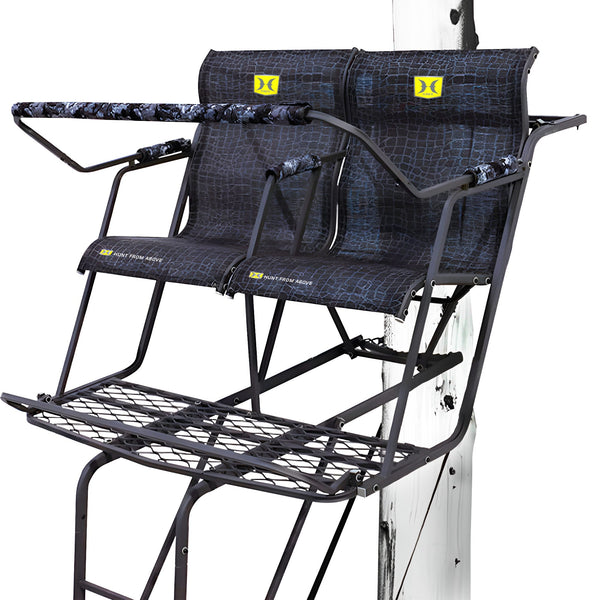 Hawk Big Denali 2 Man Climbing Tree Stand, 18 Foot Deer Hunting Ladderstand