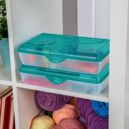 Sterilite 17296W06 Multipurpose Storage Supply Box w/Lid, Molokai Blue (12 Pack)
