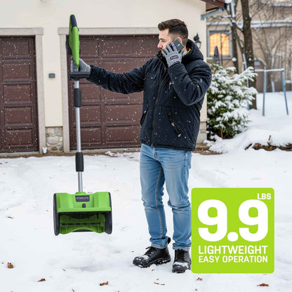 Steelite 21V 12 Inch Cordless Snow Shovel, Battery Powered Snow Blower with Directional Plate & Adjustable Front Handle,4.0-Ah Battery & Quick Charger Included