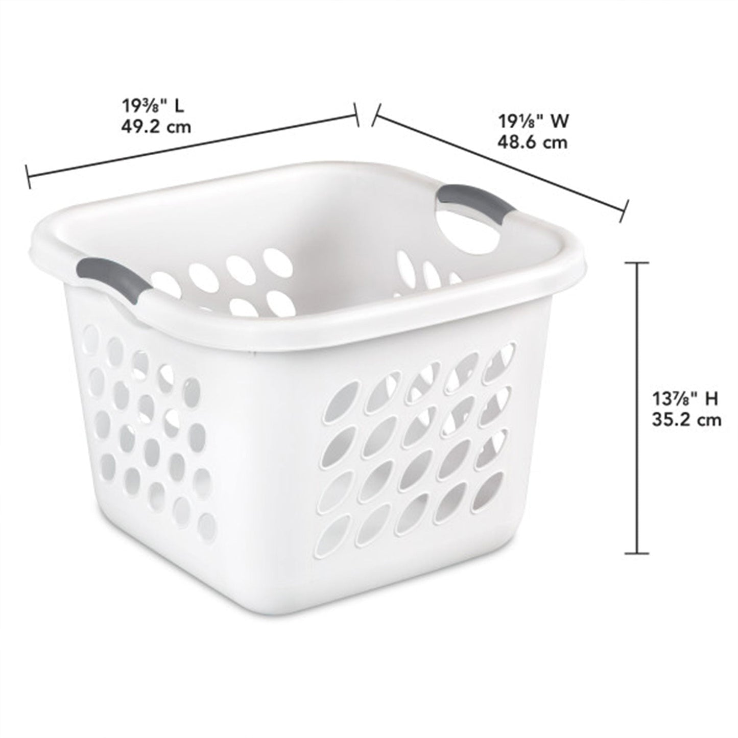 Sterilite Ultra Square Laundry Basket, 1.5 Bushel Clothes Hamper, White, 12 Pack