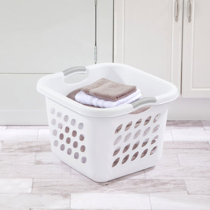 Sterilite Ultra Square Laundry Basket, 1.5 Bushel Clothes Hamper, White, 12 Pack