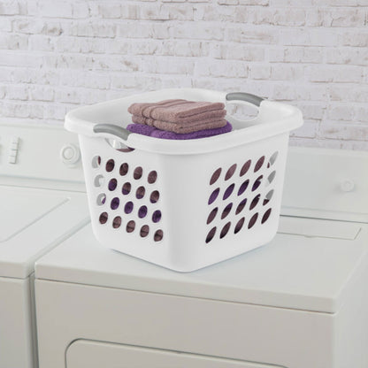 Sterilite Ultra Square Laundry Basket, 1.5 Bushel Clothes Hamper, White, 12 Pack