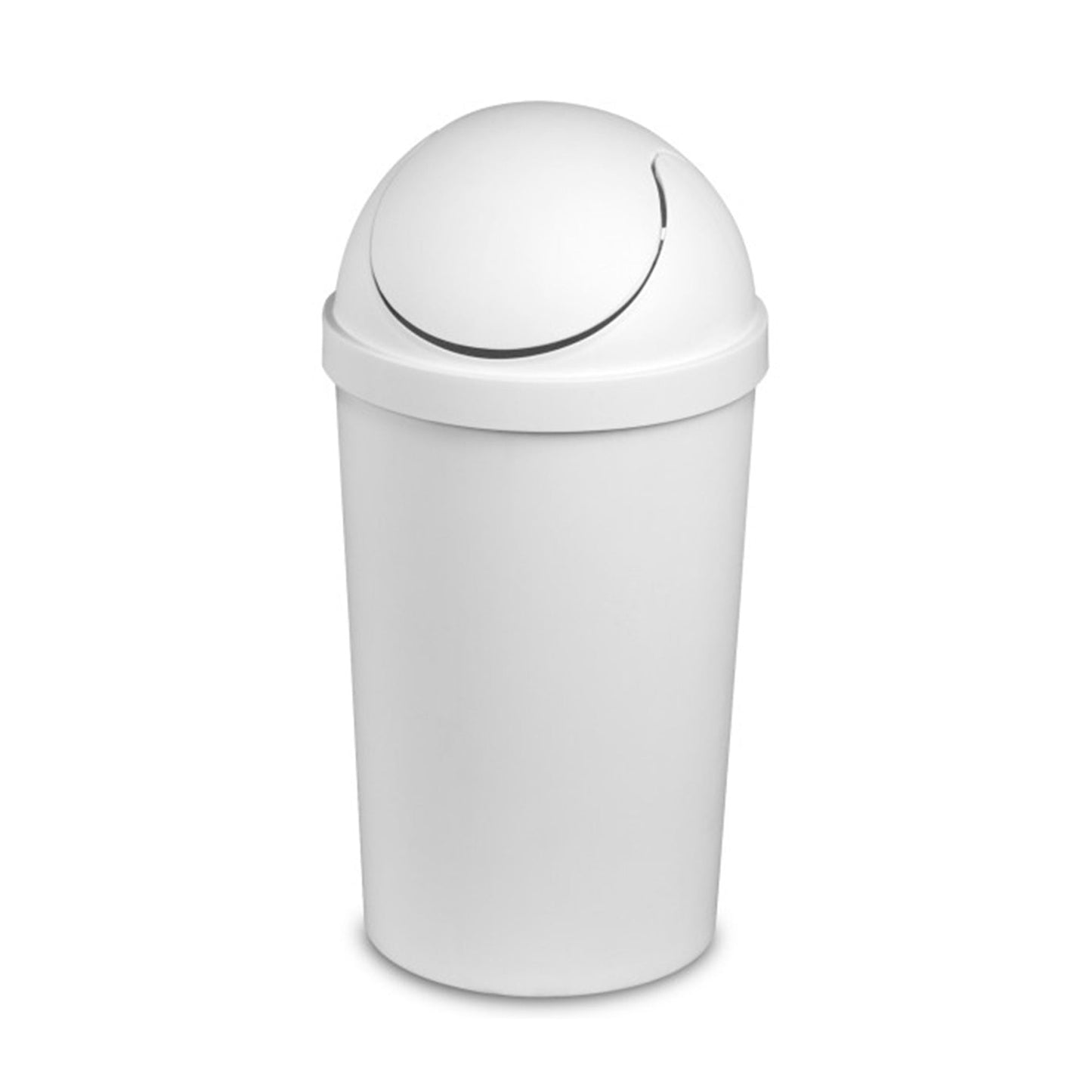 Sterilite 10838006 3 Gallon Round Swing Top Plastic Wastebasket, White (6 Pack)