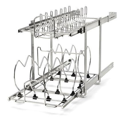 Rev-A-Shelf Pullout Cabinet Pot and Pan Organizer, 11.75" Width, 5CW2-1222-CR