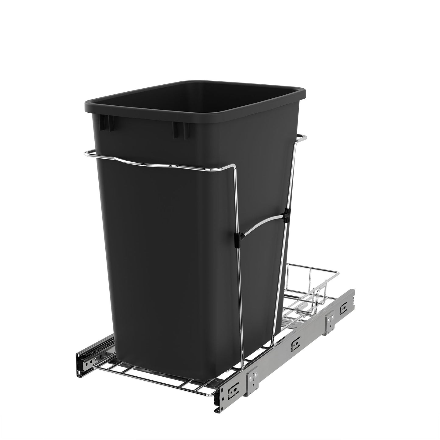 Rev-A-Shelf Pullout Trash Can 35 qt. for Kitchen Cabinets, Black, RV-12KD-18C S