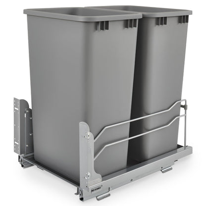 Rev-A-Shelf Double Pullout Trash Can 50 qt. with Soft-close, 53WC-2150SCDM-217