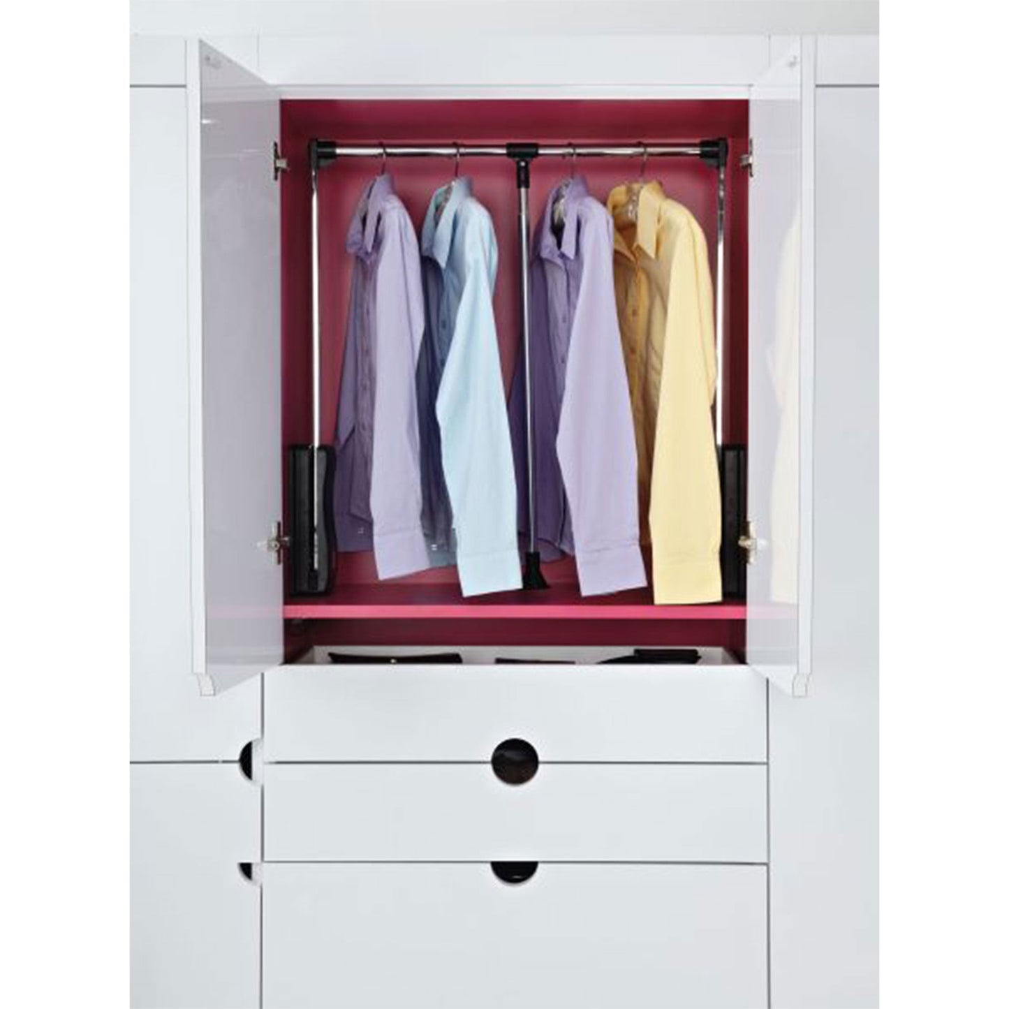 Rev-A-Shelf 26" - 35" Adjustable Pulldown Closet Rod, Chrome, CPDR-2635