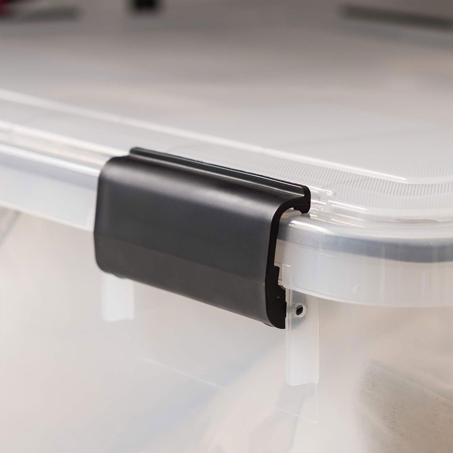 IRIS USA 110559 62.8 Quart Weathertight Plastic Storage Box, Clear (4 Pack)