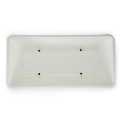 HC Companies Heavy Duty 24 Inch Deck Rail Box Planter with Drainage Holes, White