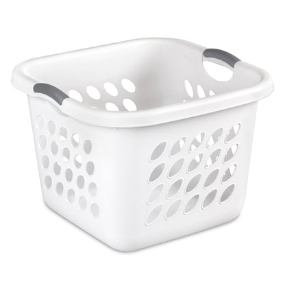 Sterilite Ultra Square Laundry Basket, 1.5 Bushel Clothes Hamper, White, 12 Pack
