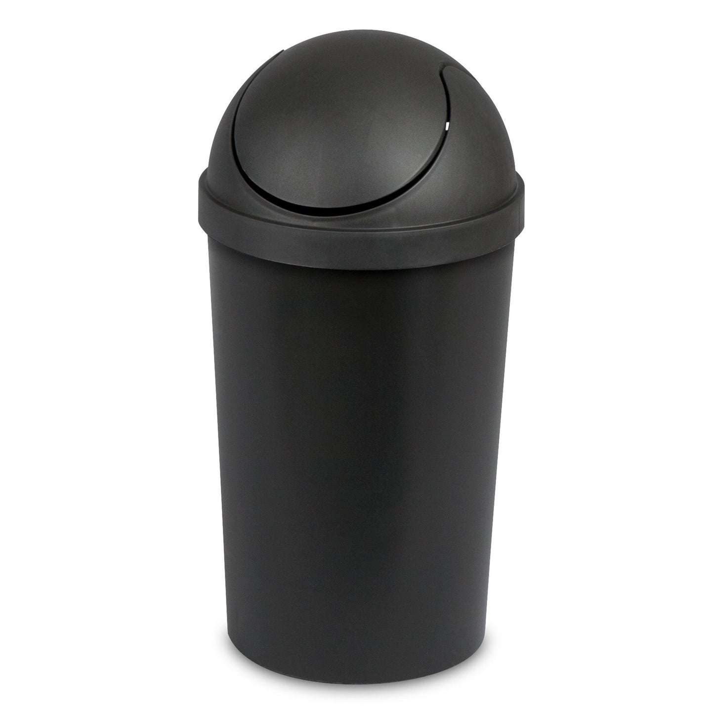 Sterilite 10839006 3 Gallon Round Swing Top Plastic Wastebasket, Black (12 Pack)