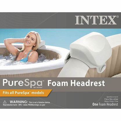 Intex PureSpa Energy Efficient Hot Tub Cover & Cushioned Foam Headrest (2 Pack)