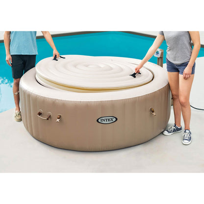 Intex PureSpa Energy Efficient Hot Tub Cover & Cushioned Foam Headrest (2 Pack)