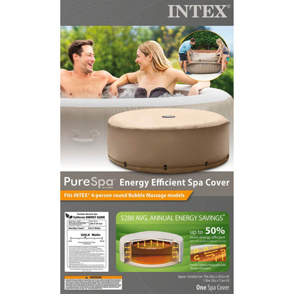 Intex PureSpa Energy Efficient Hot Tub Cover & Cushioned Foam Headrest (2 Pack)