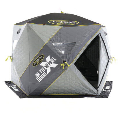 CLAM 14471 Portable 9 Ft Jason Mitchell X5000 Ice Fish Thermal Hub Shelter Tent