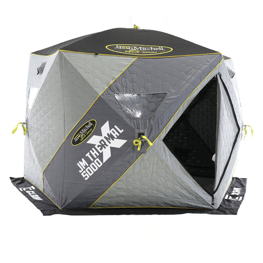 CLAM 14471 Portable 9 Ft Jason Mitchell X5000 Ice Fish Thermal Hub Shelter Tent