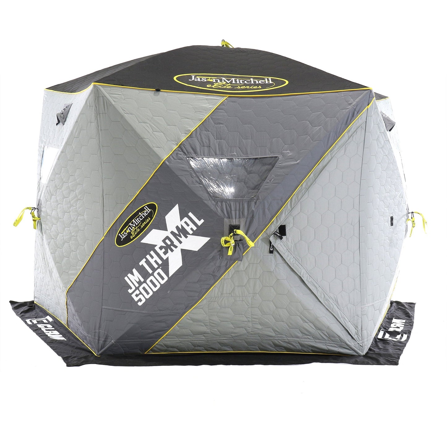 CLAM 14471 Portable 9 Ft Jason Mitchell X5000 Ice Fish Thermal Hub Shelter Tent