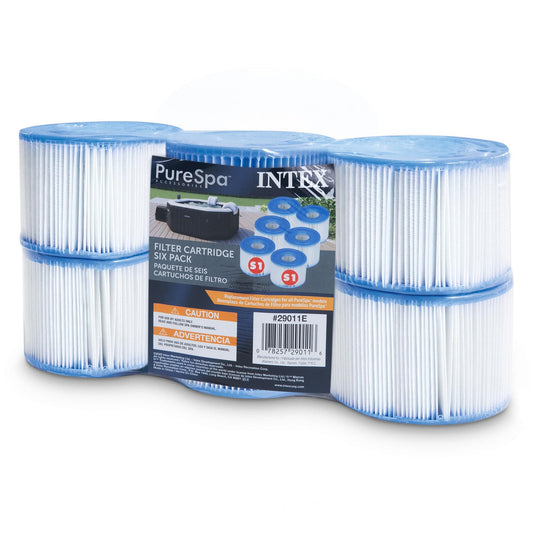 Intex 29011E Type S1 Easy Set Pool Filter Replacement Cartridges (6 Filters)