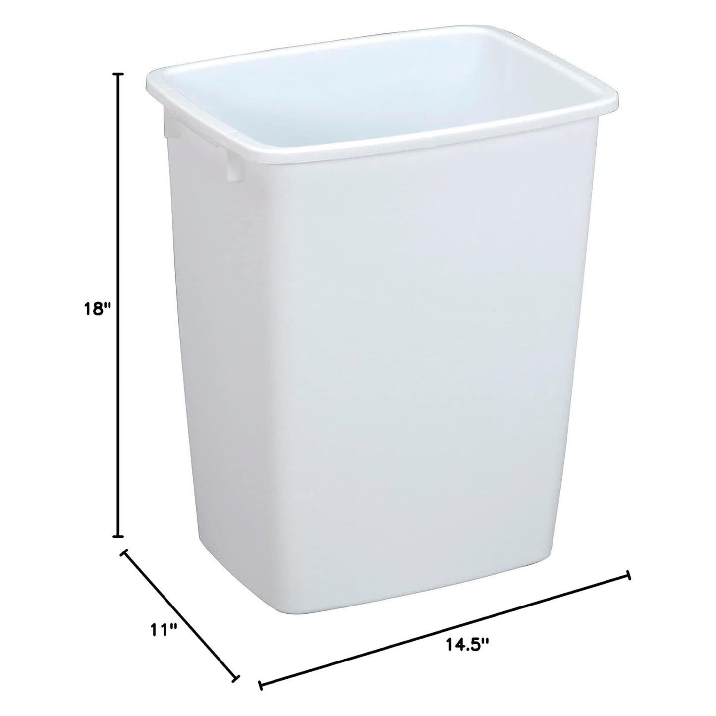 Rubbermaid Open Top Wastebasket, Large Plastic Trash Bin Container, 36 Qt, White