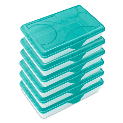Sterilite 17296W06 Multipurpose Storage Supply Box w/ Lid, Molokai Blue (6 Pack)