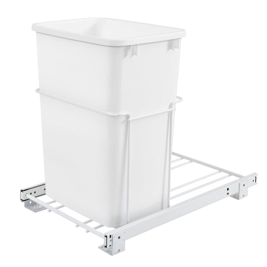 Rev-A-Shelf Single Pullout 35 qt. Trash Can for Kitchen Cabinets, RV-18PB-1