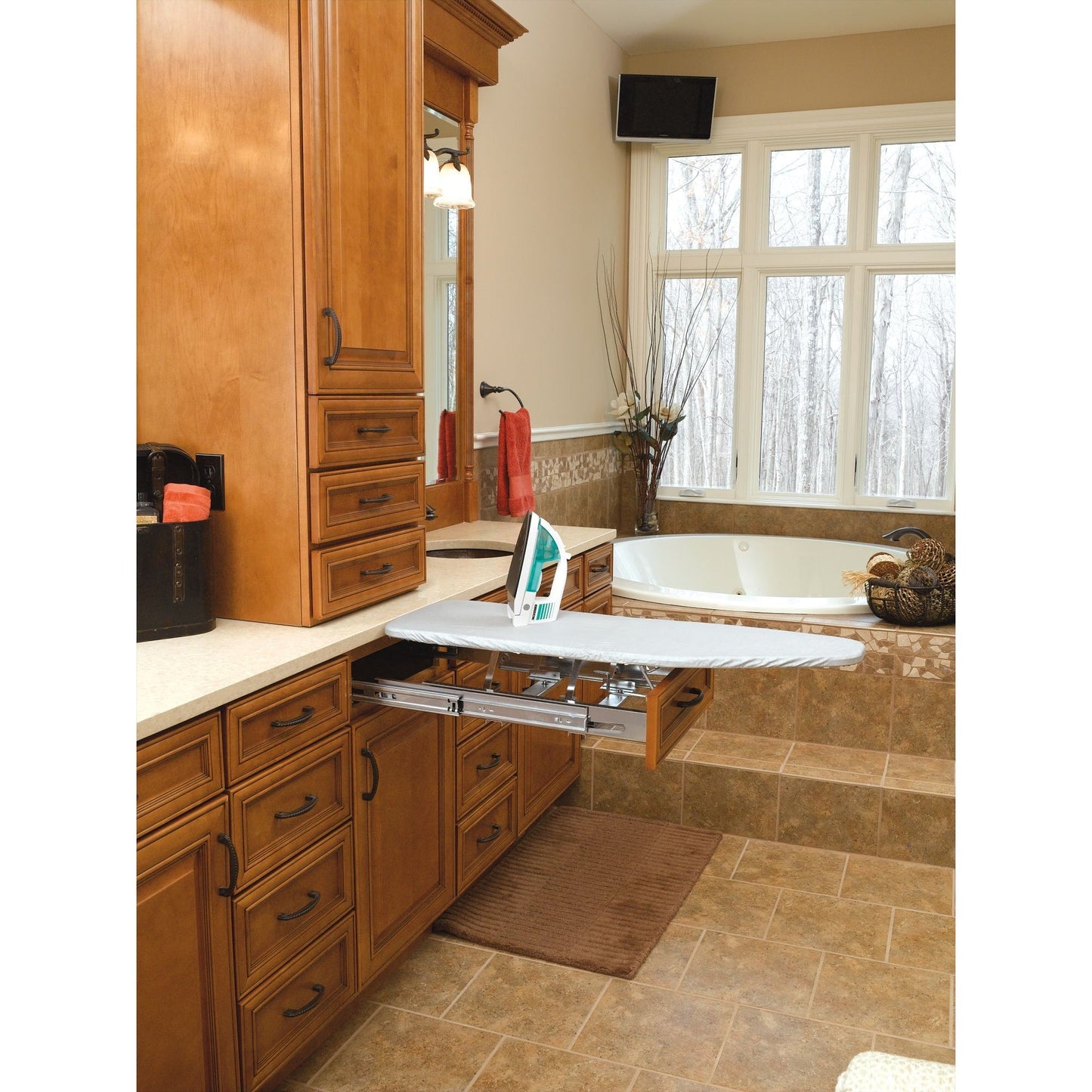 Rev-A-Shelf Pullout Foldaway Ironing Board for Vanity Cabinet Drawer, VIB-20CR