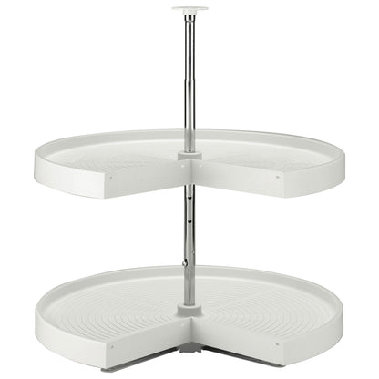 Rev-A-Shelf 28'' Lazy Susan Pie-Cut Polymer Two-Shelf, White, LD-2942-28-11-1