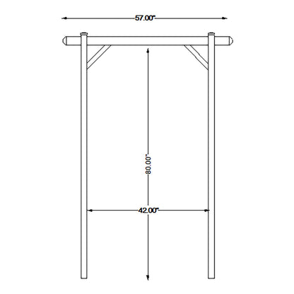 Dura-Trel Elmwood Arbor 57" x 84" PVC Outdoor Garden Arch Lattice Trellis, White