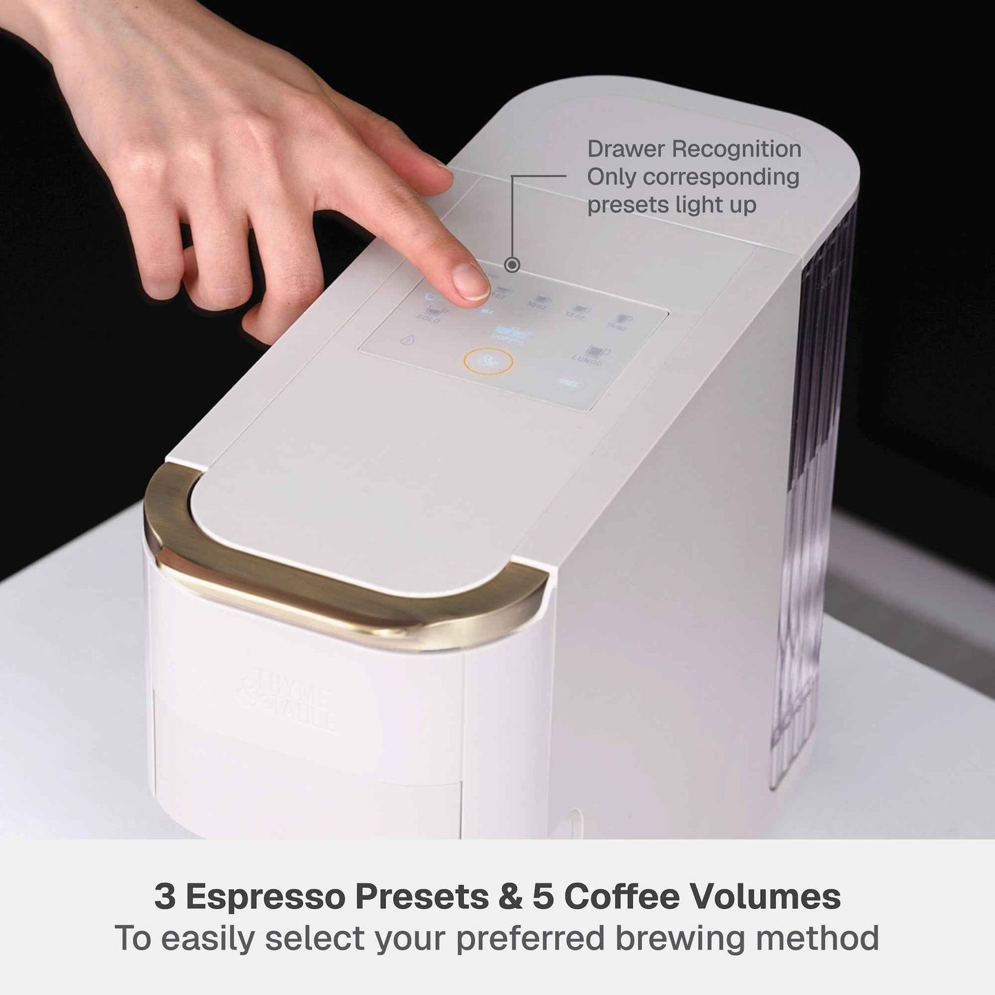 Thyme & Table Multi Capsule Coffee Machine, Universal Capsule Compatible with Espresso and Coffee, One-Touch Controls, Sand White