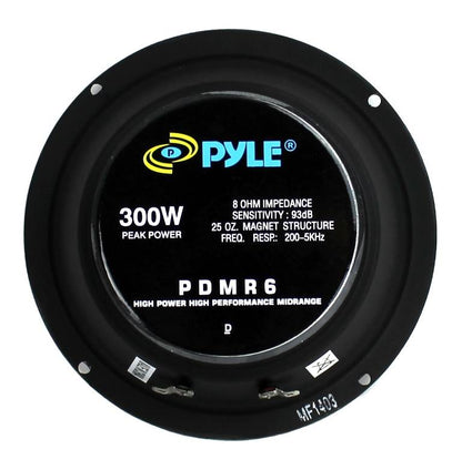 2) Pyle PDMR6 6.5" 600W Car Mid Bass MidRange Woofer Audio Speakers 8 Ohm Black - Find Fresh Goods