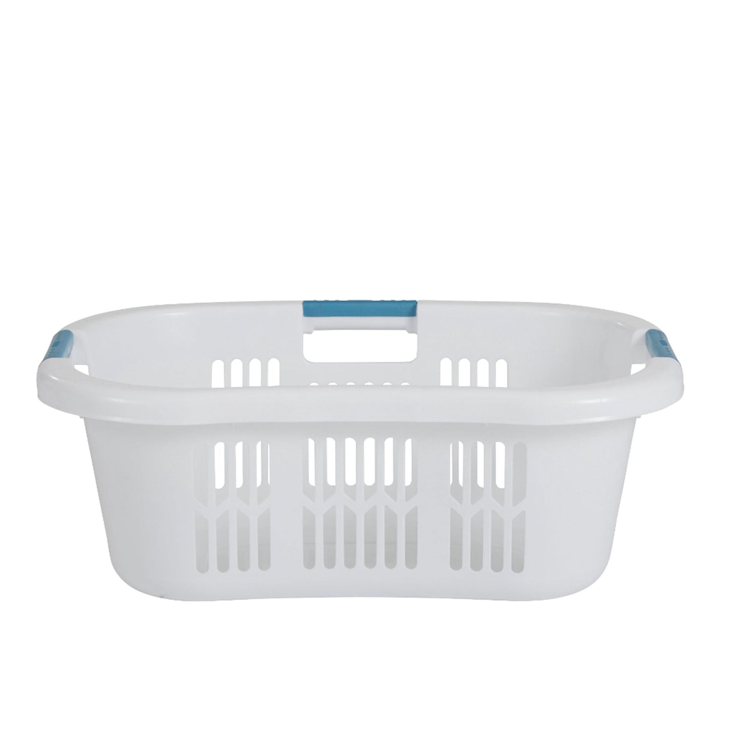 Rubbermaid Small Laundry Basket 2.1 Bushel Hip-Hugger Plastic Bin, White, 4 Pack
