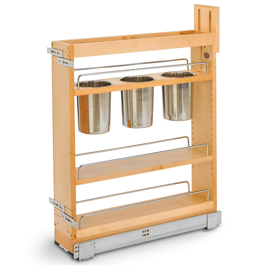 Rev-A-Shelf 5" Pullout Kitchen Organizer with Soft-close, 448UT-BCSC5C