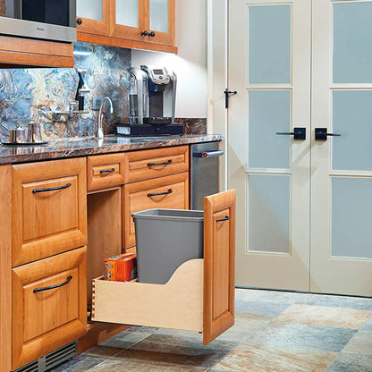 Rev-A-Shelf Single Pullout Trash Can 35 qt. w/ Soft-close Slides, 4WCSC-1535DM-1
