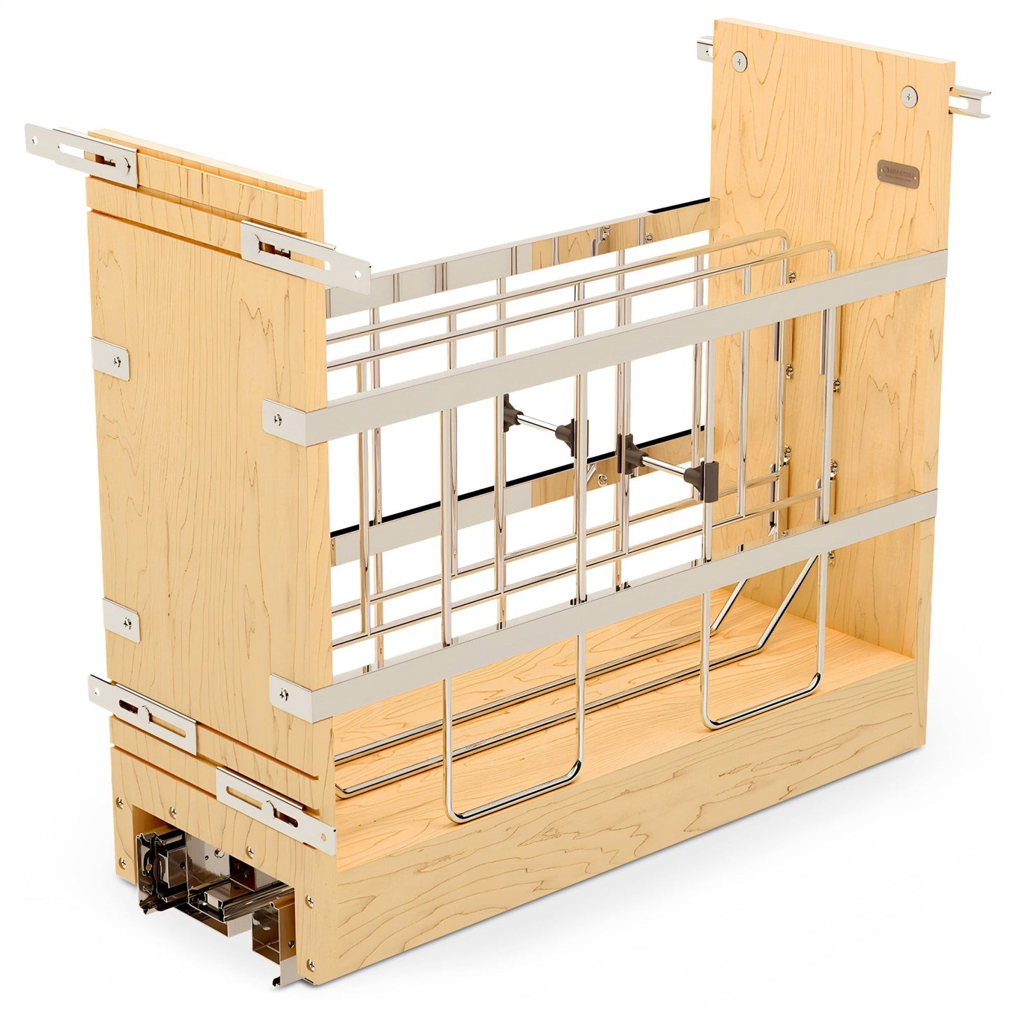 Rev-A-Shelf 8" Pullout Cabinet Organizer, Ball-bearing Soft-close, 447-BCBBSC-8C