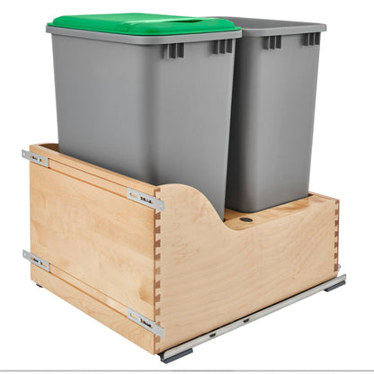 Rev-A-Shelf Dual Pullout Trash Cans 50 qt. with Soft-close Slides, 4WCSC-2150DM-2