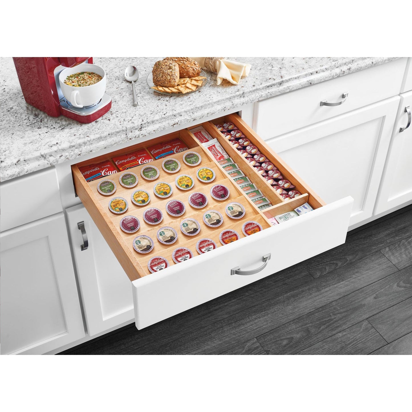 Rev-A-Shelf 22'' Custom Wooden Kitchen Drawer Insert for K-Cup, 4CDI-24