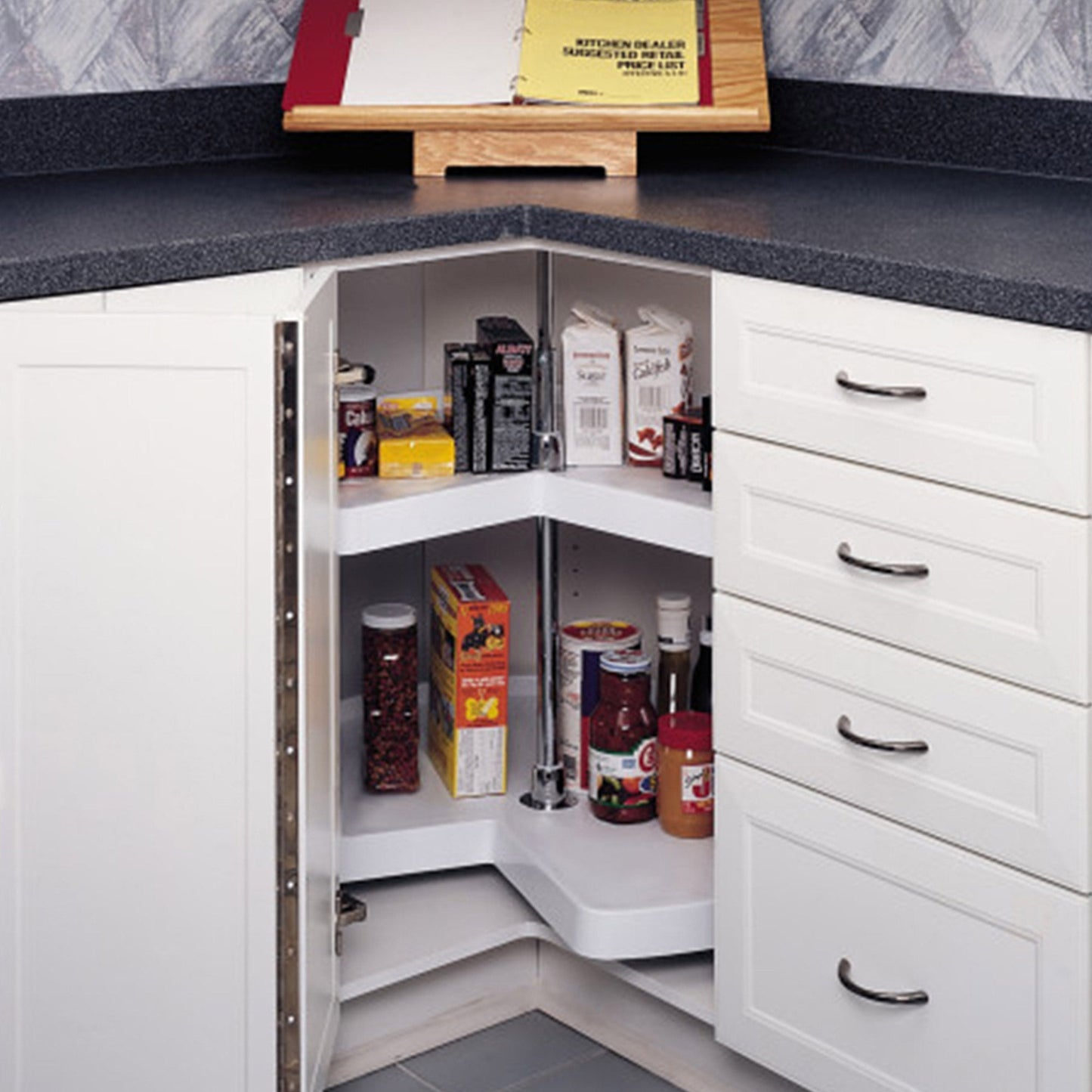 Rev-A-Shelf 18'' Kidney Lazy Susan Corner Wall Cabinet 2-Shelf, 6472-18-11-52