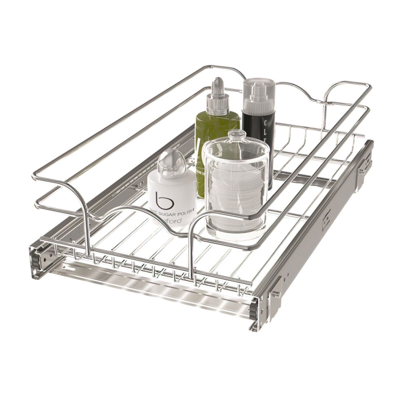 Rev-A-Shelf Pullout Basket Organizer for Kitchen or Vanity Cabinets,12 x 20 In,  5WB1-1220CR-1