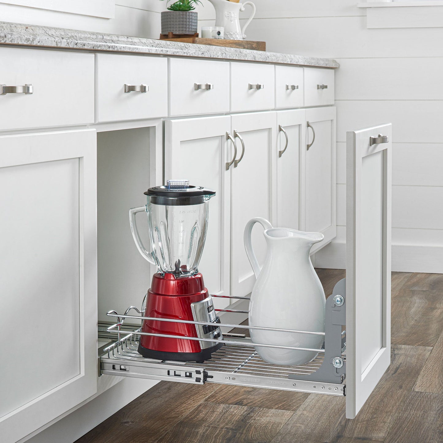 Rev-A-Shelf Pullout Basket Organizer for Kitchen or Vanity Cabinets,12 x 20 In,  5WB1-1220CR-1