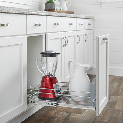 Rev-A-Shelf Pullout Basket Organizer for Kitchen or Vanity Cabinets,12 x 20 In,  5WB1-1220CR-1