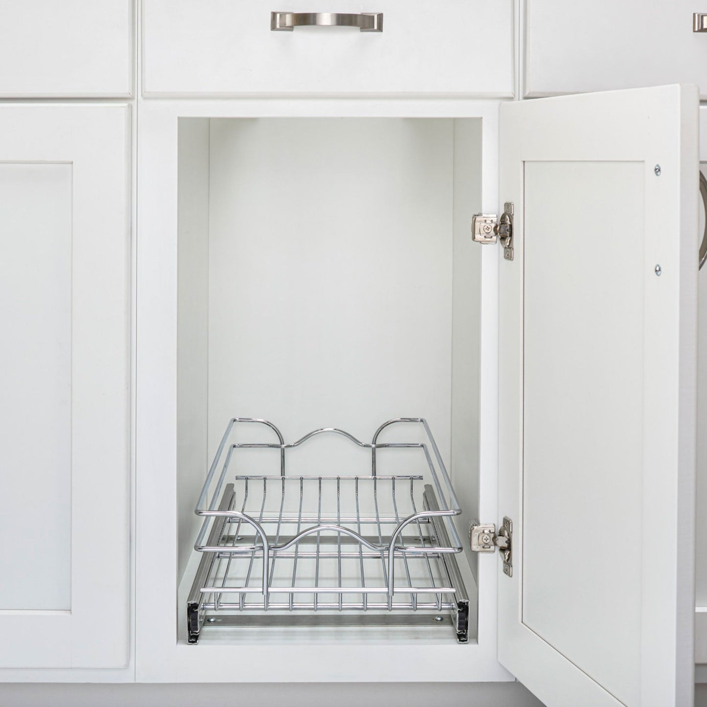 Rev-A-Shelf Pullout Basket Organizer for Kitchen or Vanity Cabinets,12 x 20 In,  5WB1-1220CR-1