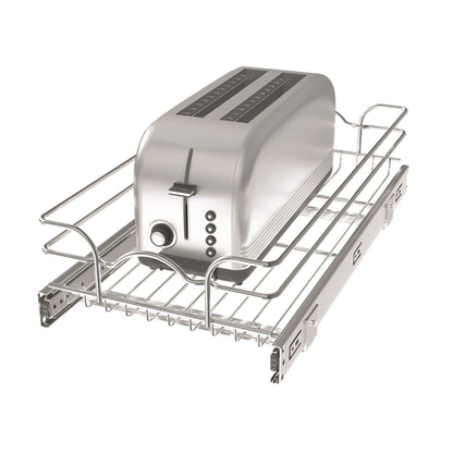 Rev-A-Shelf Pullout Single Basket Organizer for Kitchen Cabinets, 12 x 22 in, 5WB1-1222CR-1