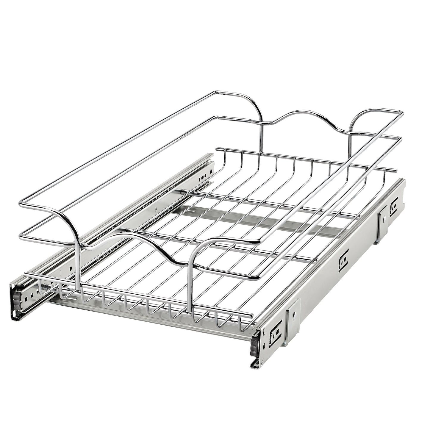 Rev-A-Shelf Pullout Single Basket Organizer for Kitchen Cabinets, 12 x 22 in, 5WB1-1222CR-1